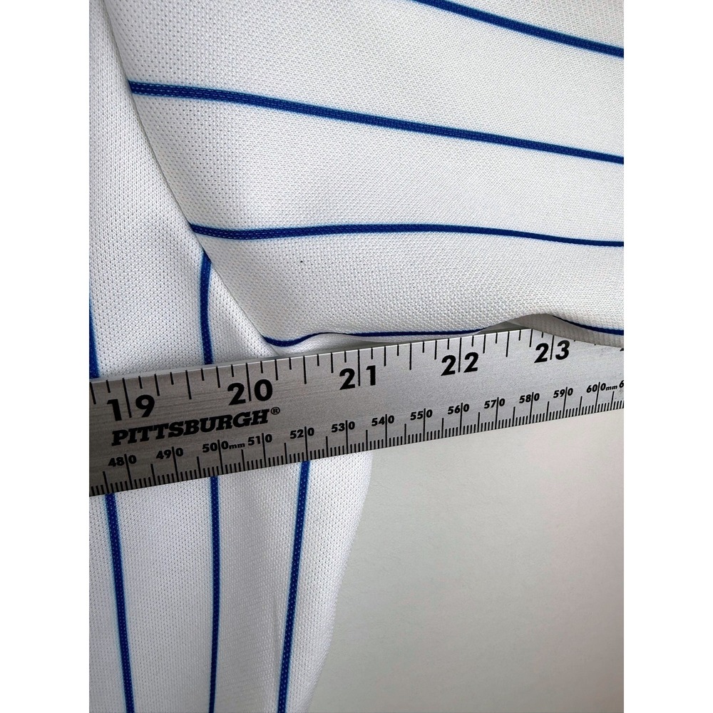 Majestic Mens Chicago Cubs MLB Baseball Jersey White Blue Pinstripe XL 6400 - Picture 7 of 8
